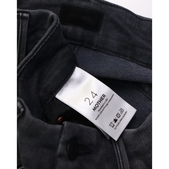 Mother High Waisted Looker Ankle Fray Skinny Jeans Lighting Up Lanterns Grey 24 - Picture 4 of 11